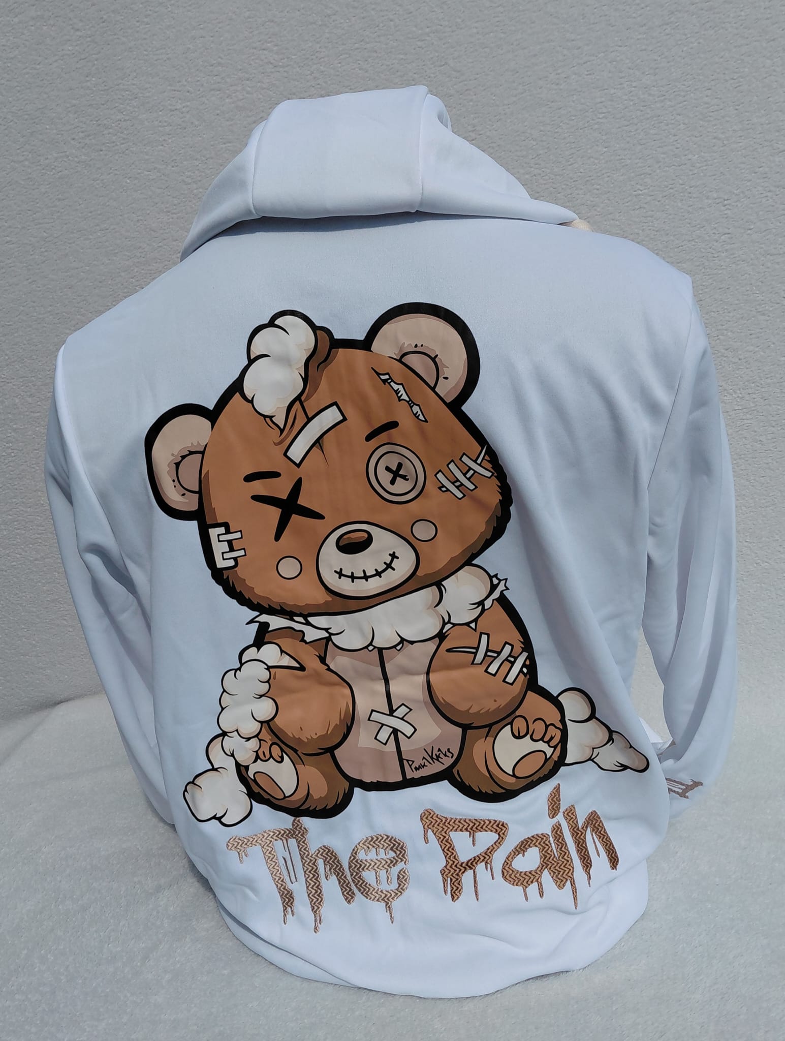 Stoere Teddy Hoodie  met rits Wit