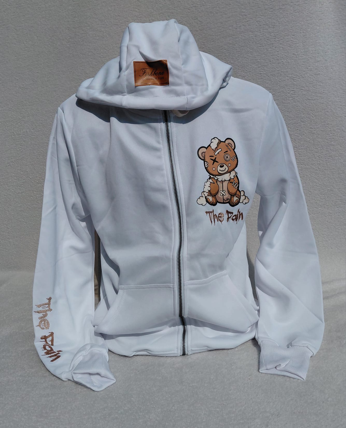 Stoere Teddy Hoodie  met rits Wit