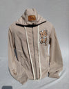 Stoere Teddy Hoodie  met rits  Beige