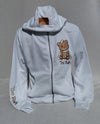 Stoere Teddy Hoodie  met rits Wit