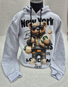 🗽 Nieuw: New York Hoodies met stoere beer-print! Grijs